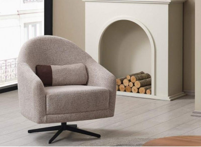 Modern armchair gray lounge club living room style upholstery fabric single-seater